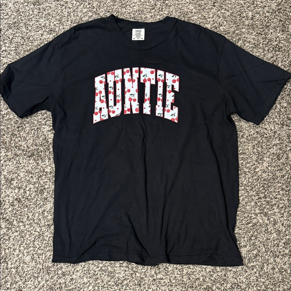 Comfort Colors Black Short Sleeve Tee with Cherry Graphic